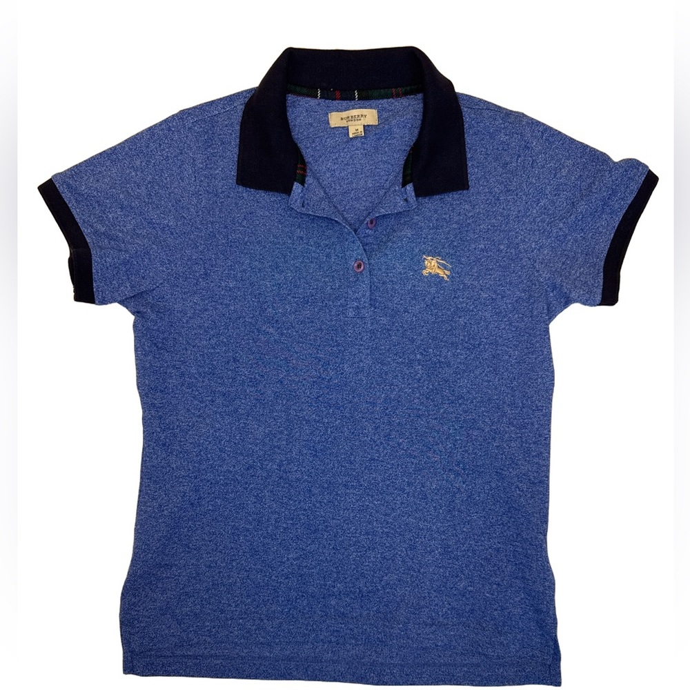 Burberry London Youth‎ Polo Golf Shirt Blue Size M Preppy Cotton Unisex